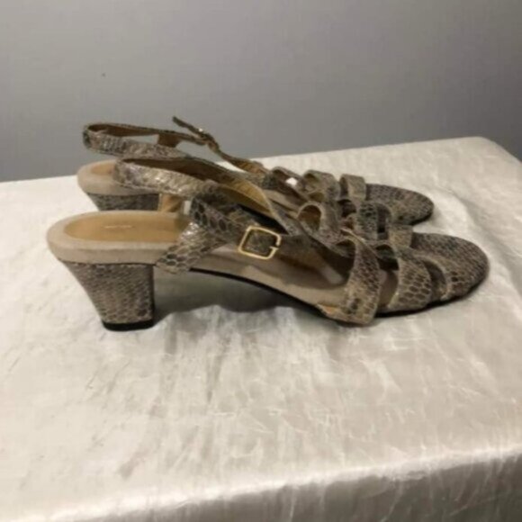 Snake Skin Sling Back Heels Sz 10 - Picture 5 of 6